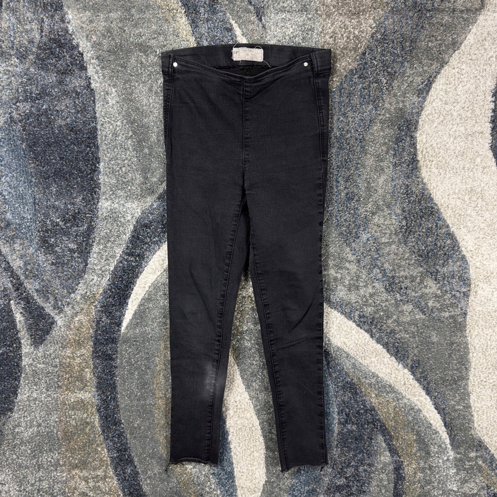 Free People High Rise Skinny Jeans Womens 25 Black Good Raw Hem Pull On